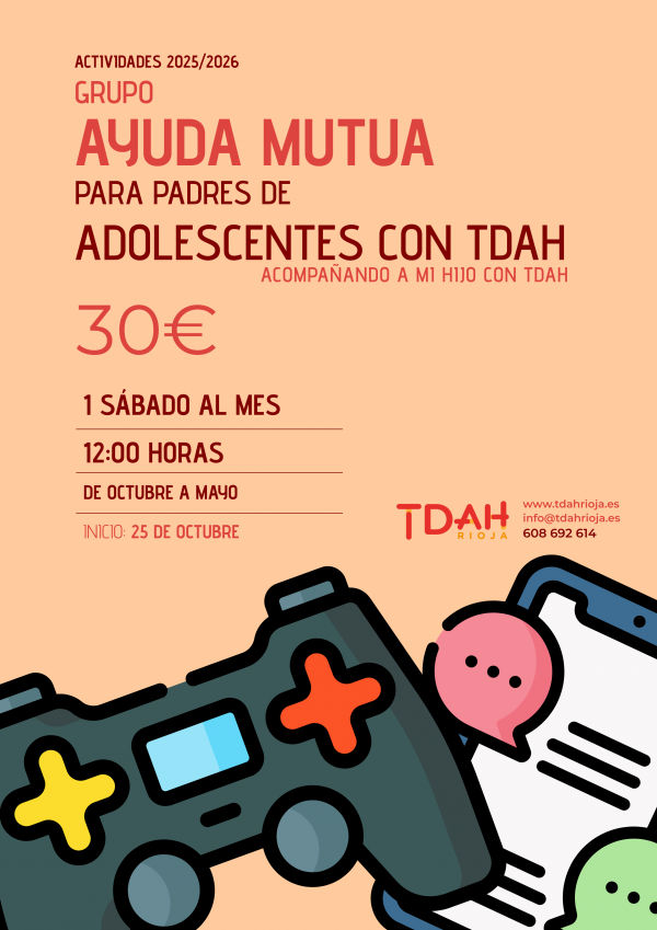 Taller para padres de adolescentes. Acompañando a mi hijo con TDAH