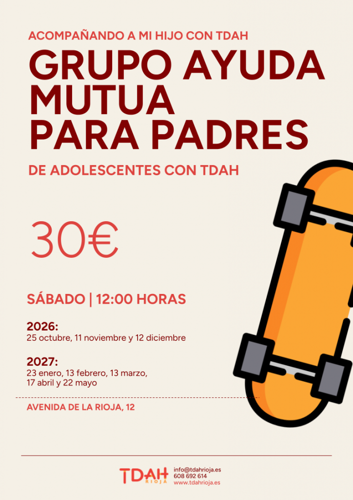 Taller para padres de adolescentes. Acompañando a mi hijo con TDAH 2026