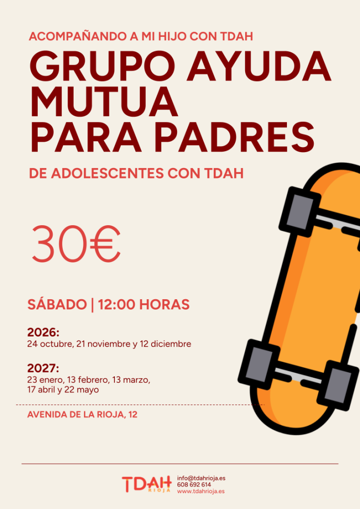 Taller para padres de adolescentes. Acompañando a mi hijo con TDAH 2026